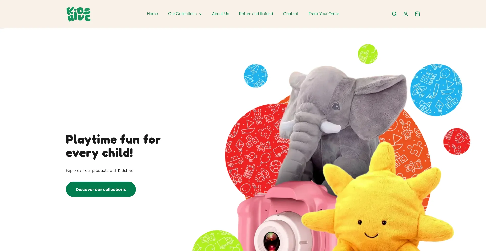 Website screenshot of Kidshive.com