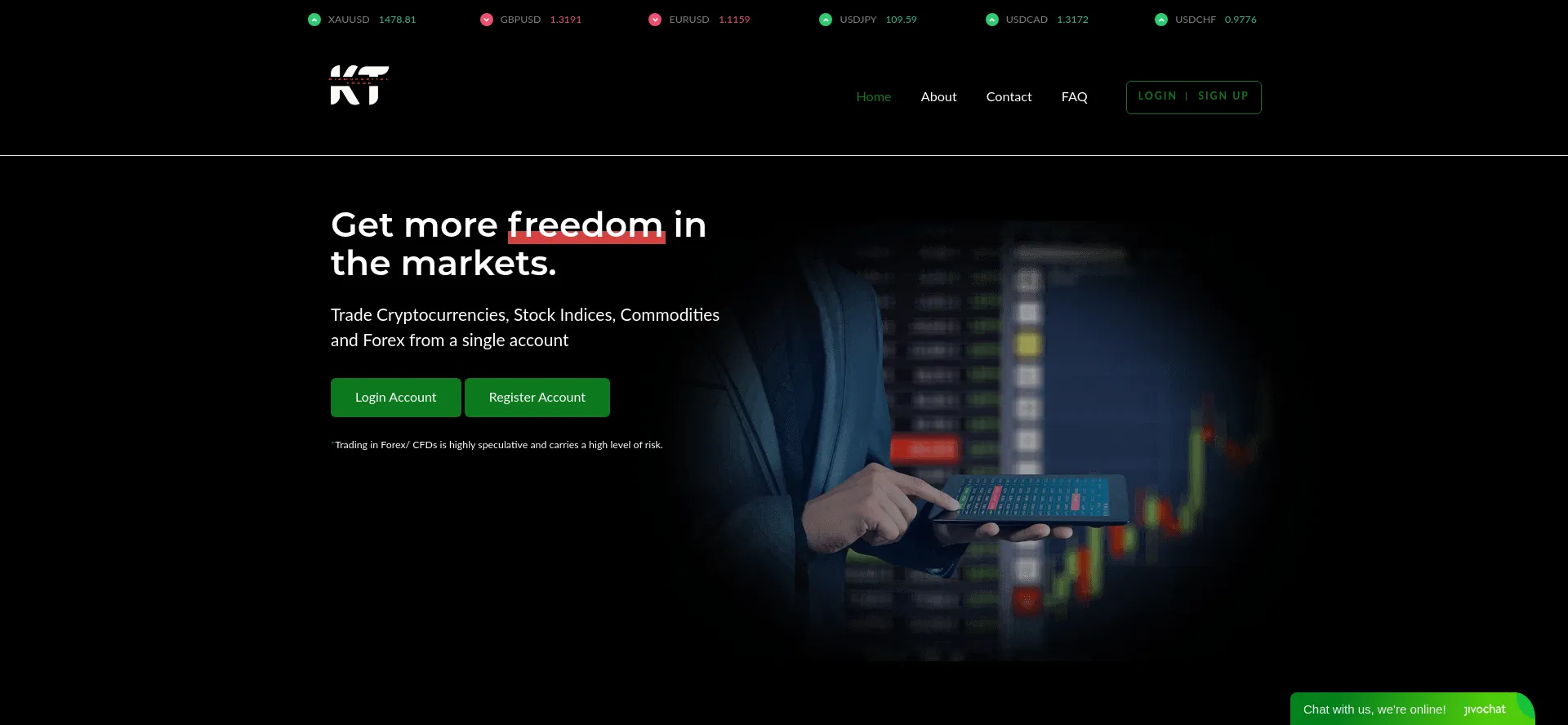 Website screenshot of Kiemucapitaltrade.live