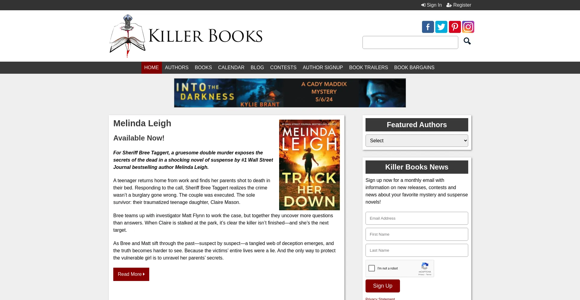 Website screenshot of Killerbooks.com