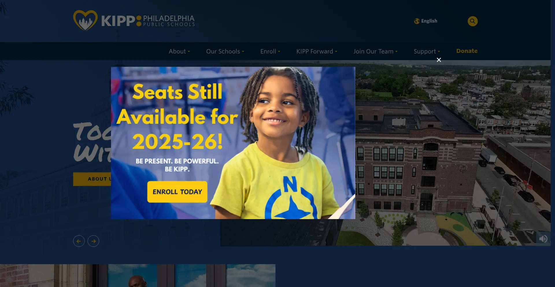 Website screenshot of Kippphiladelphia.org