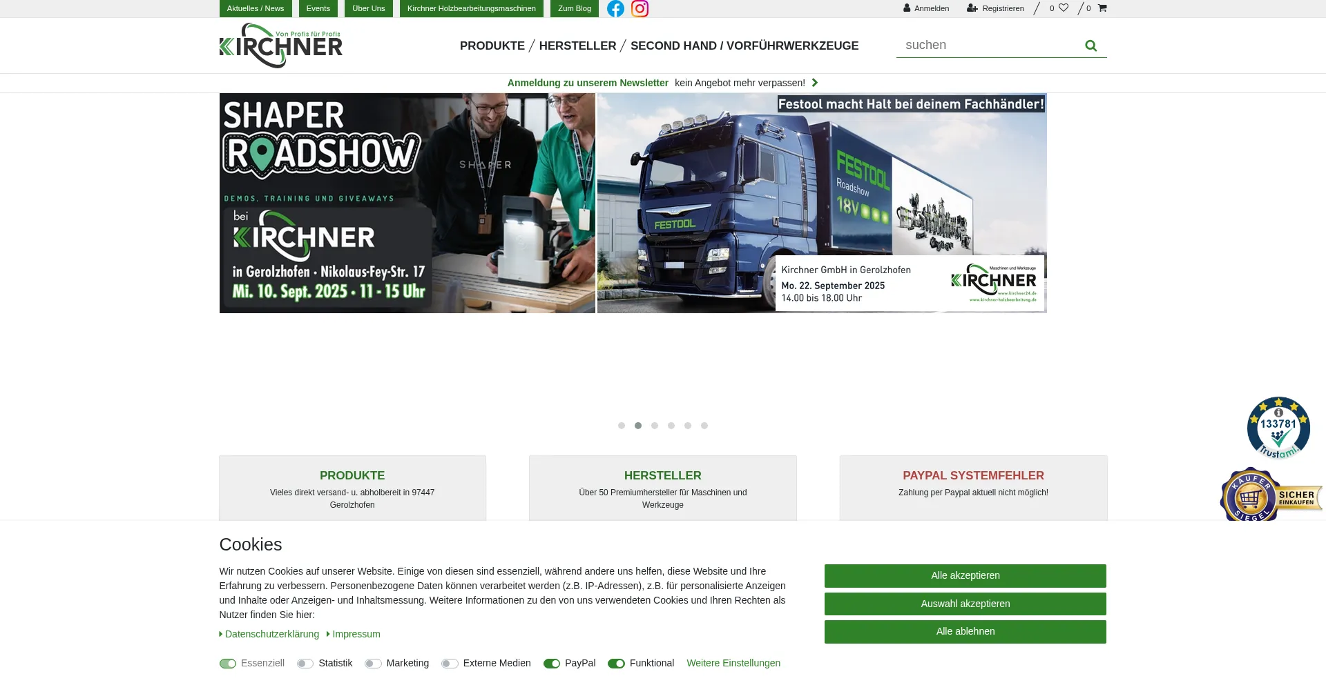 Website screenshot of Kirchner24.de