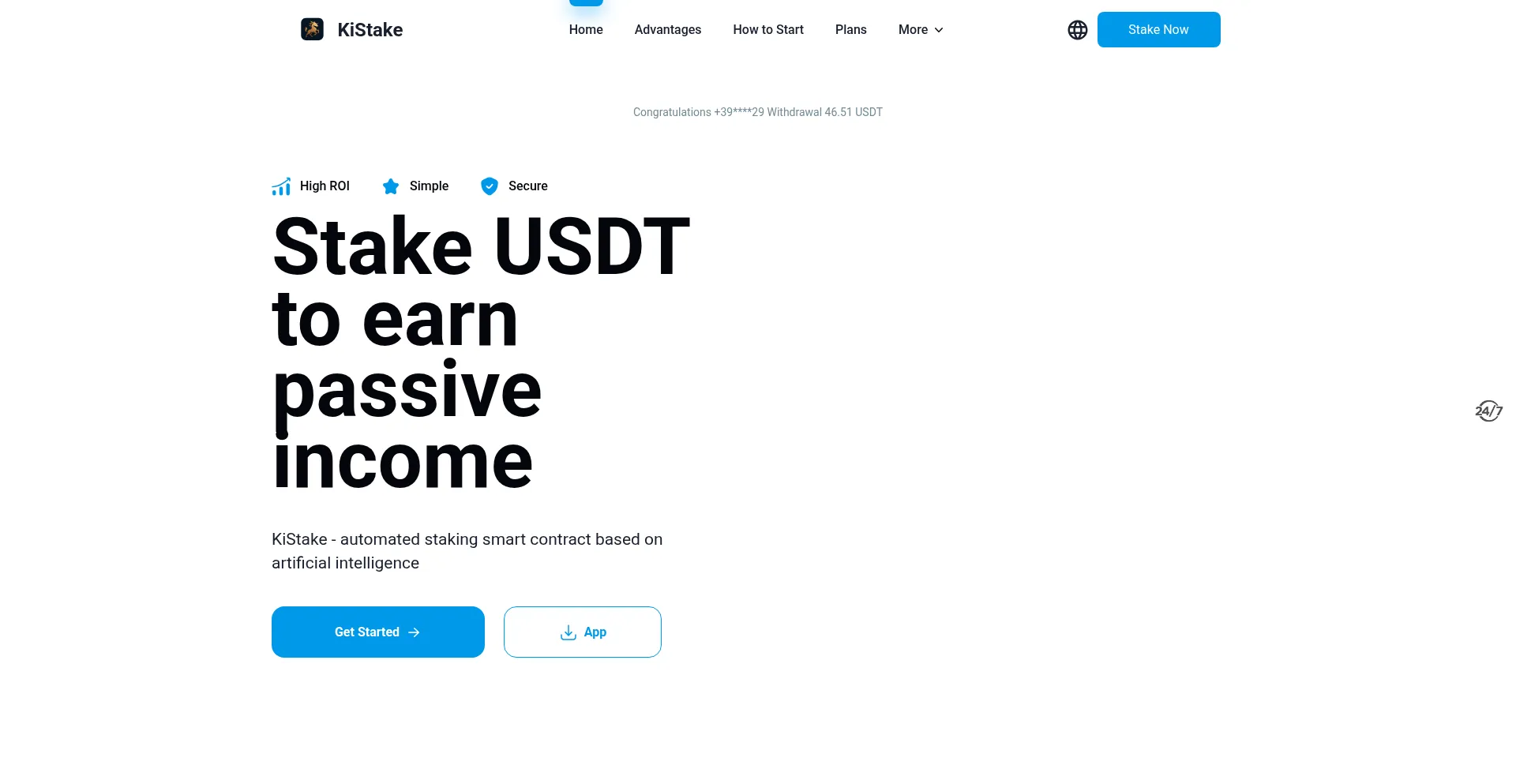 Website screenshot of Kistake.com
