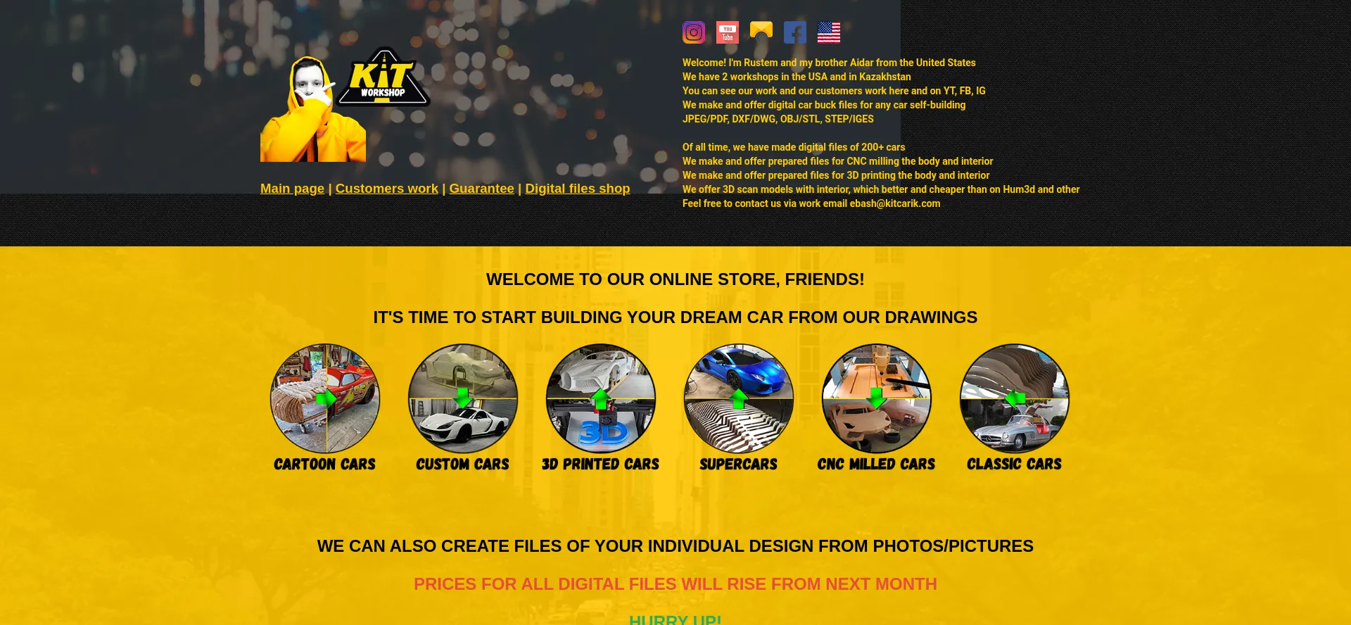 Website screenshot of Kitcarik.com