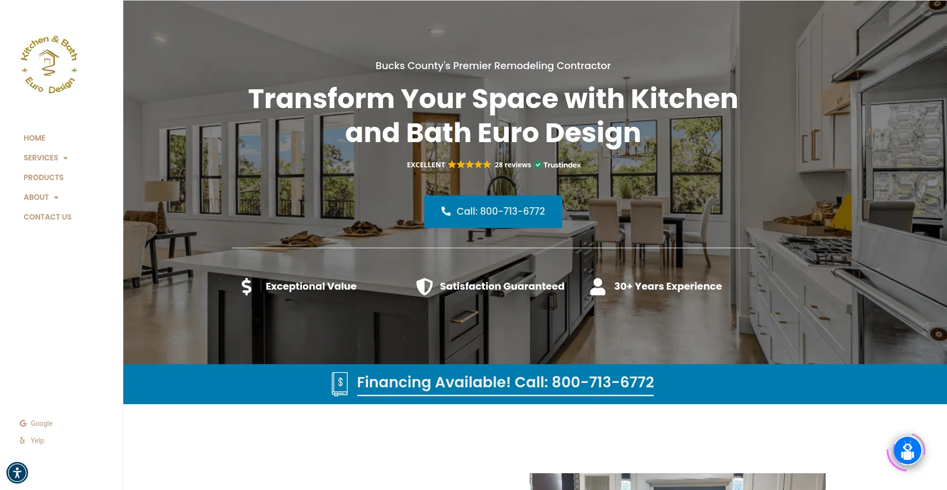Website screenshot of Kitchenbatheurodesign.com