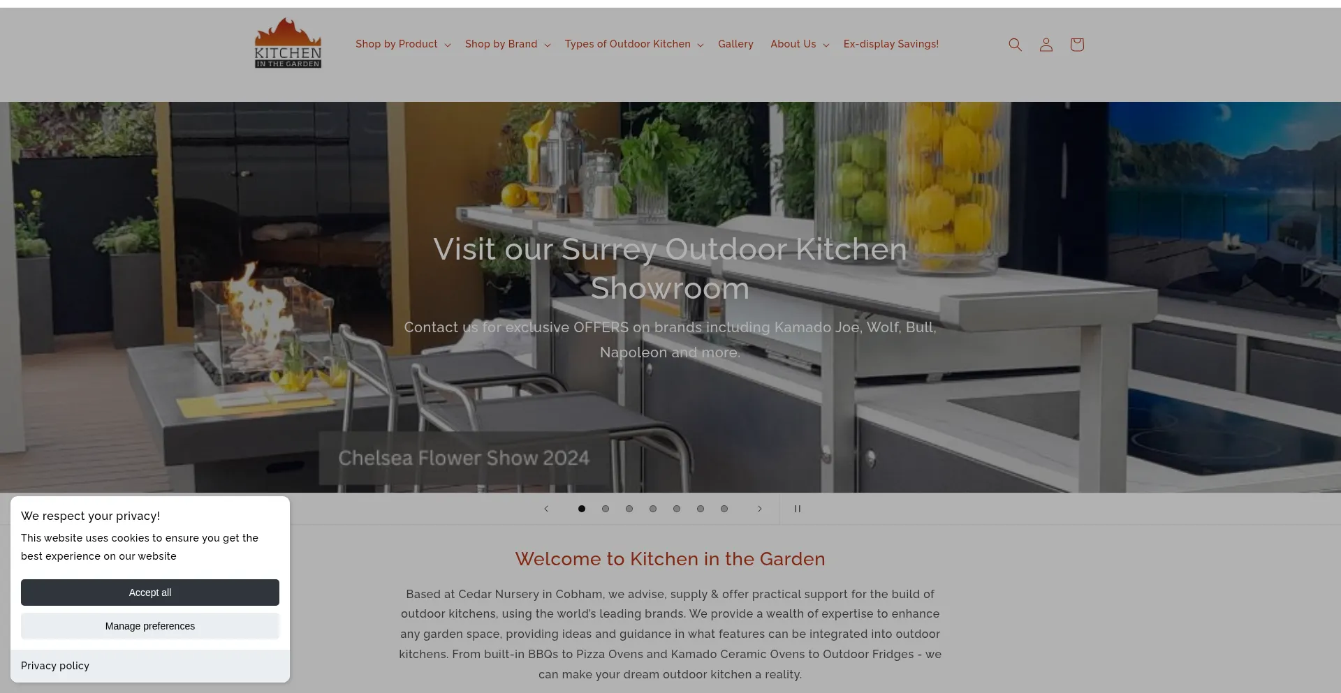 Website screenshot of Kitcheninthegarden.co.uk