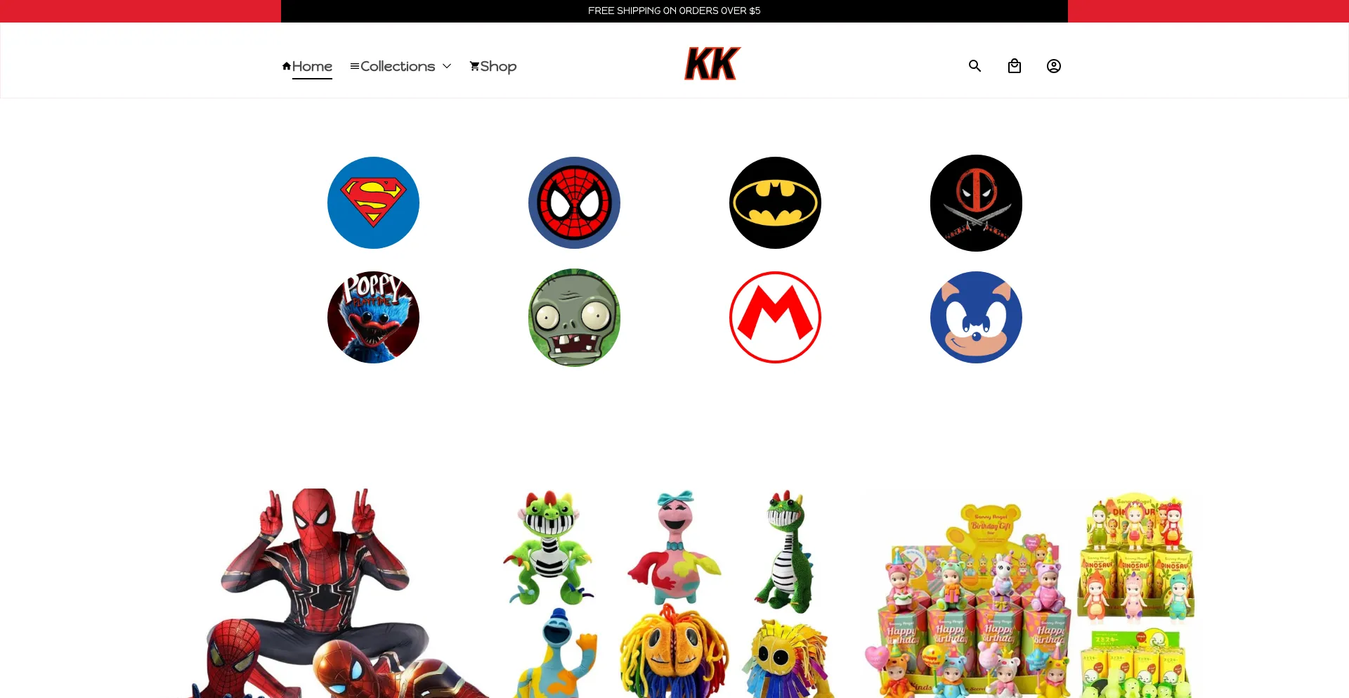 Website screenshot of Kkplushies.com