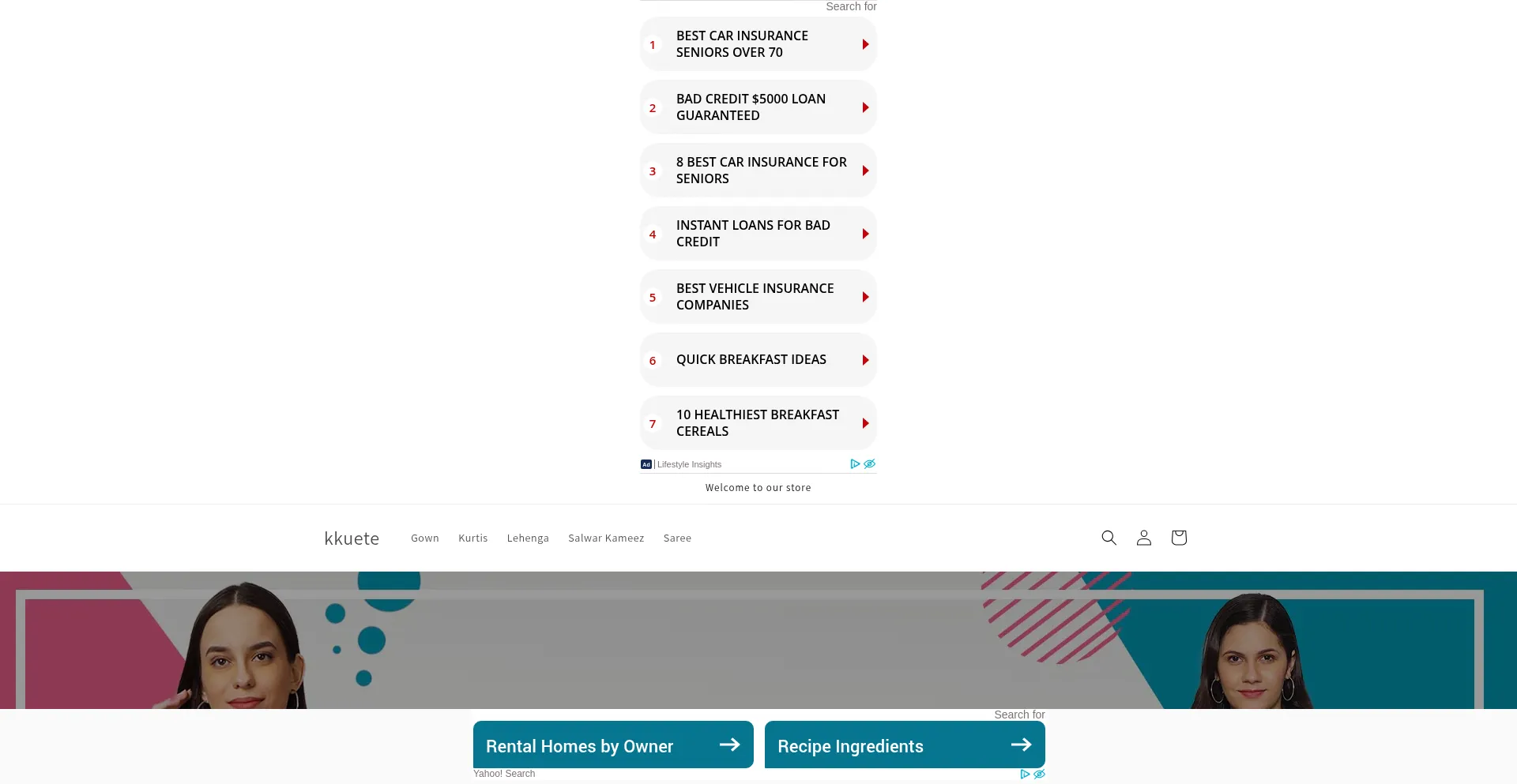 Website screenshot of Kkuete.com