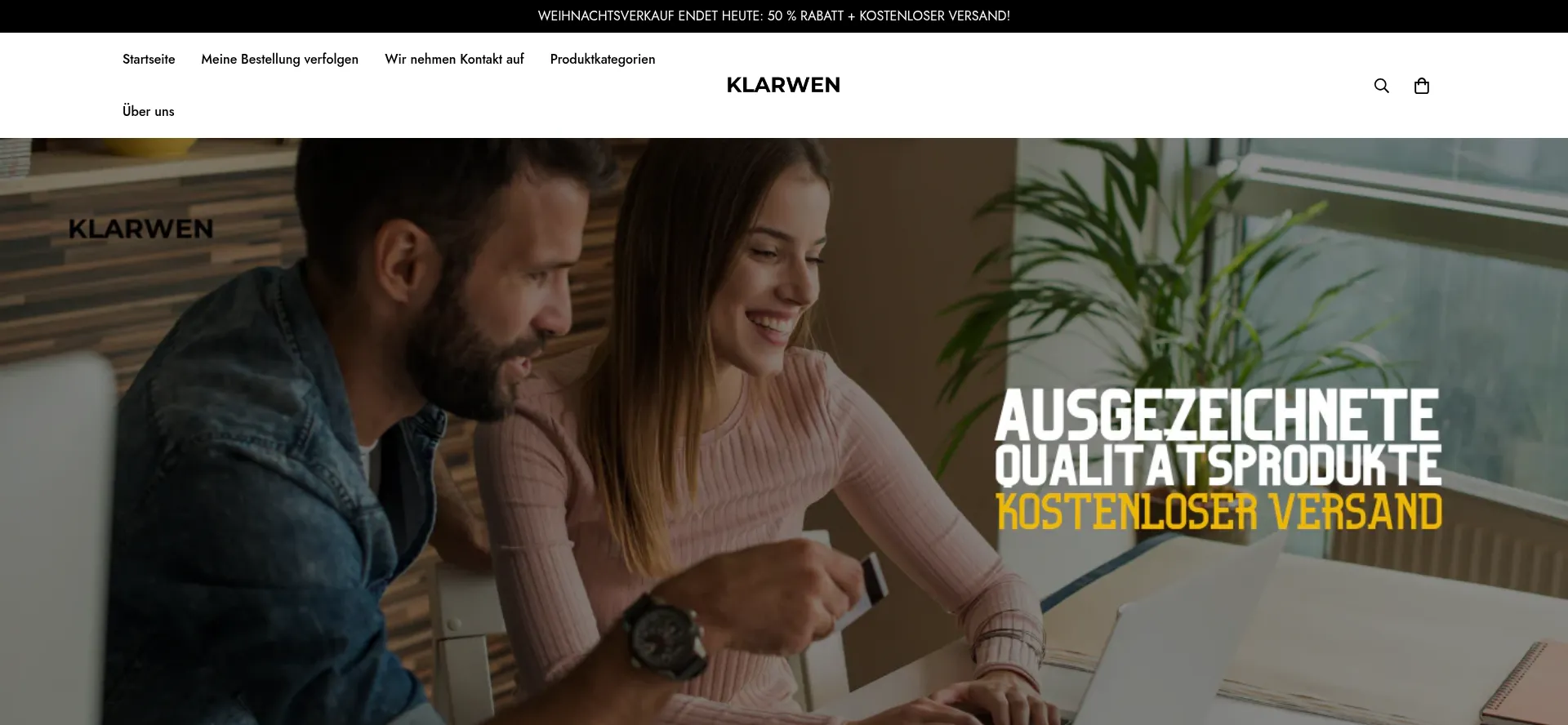 Website screenshot of Klarwen.com
