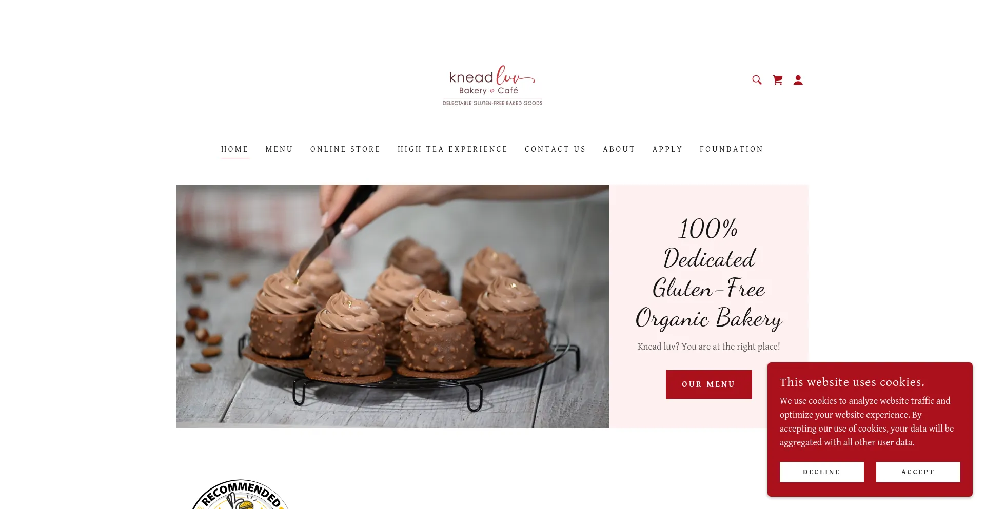 Website screenshot of Kneadluv.com