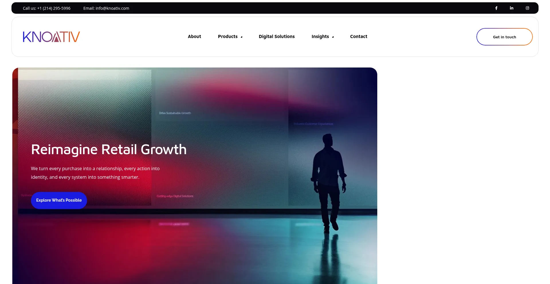 Website screenshot of Knoativ.com