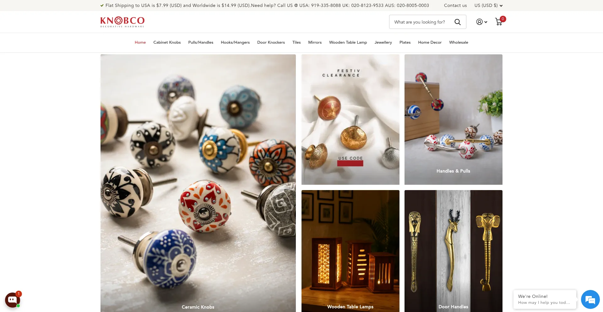 Website screenshot of Knobco.com