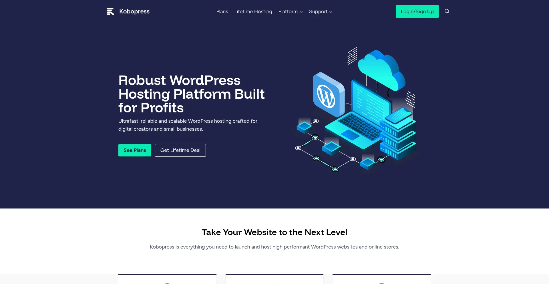 Website screenshot of Kobopress.com
