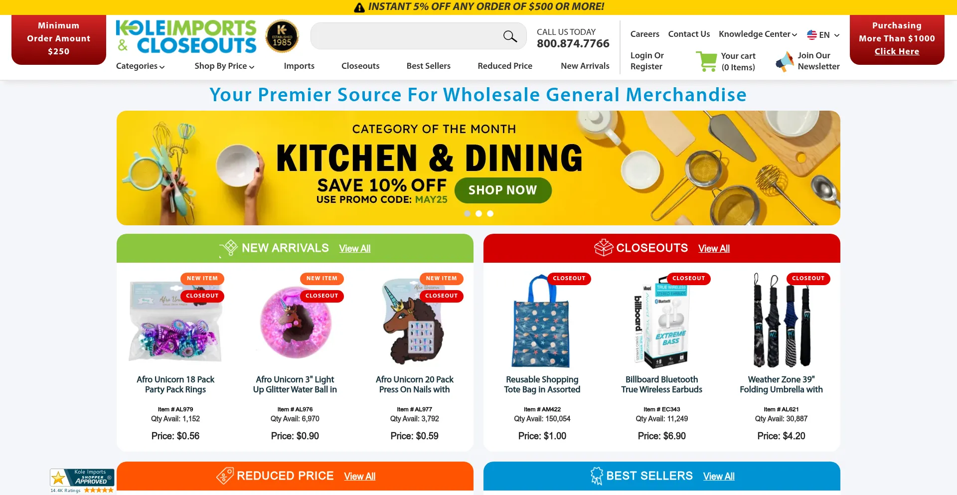 Koleimports.com Screenshot