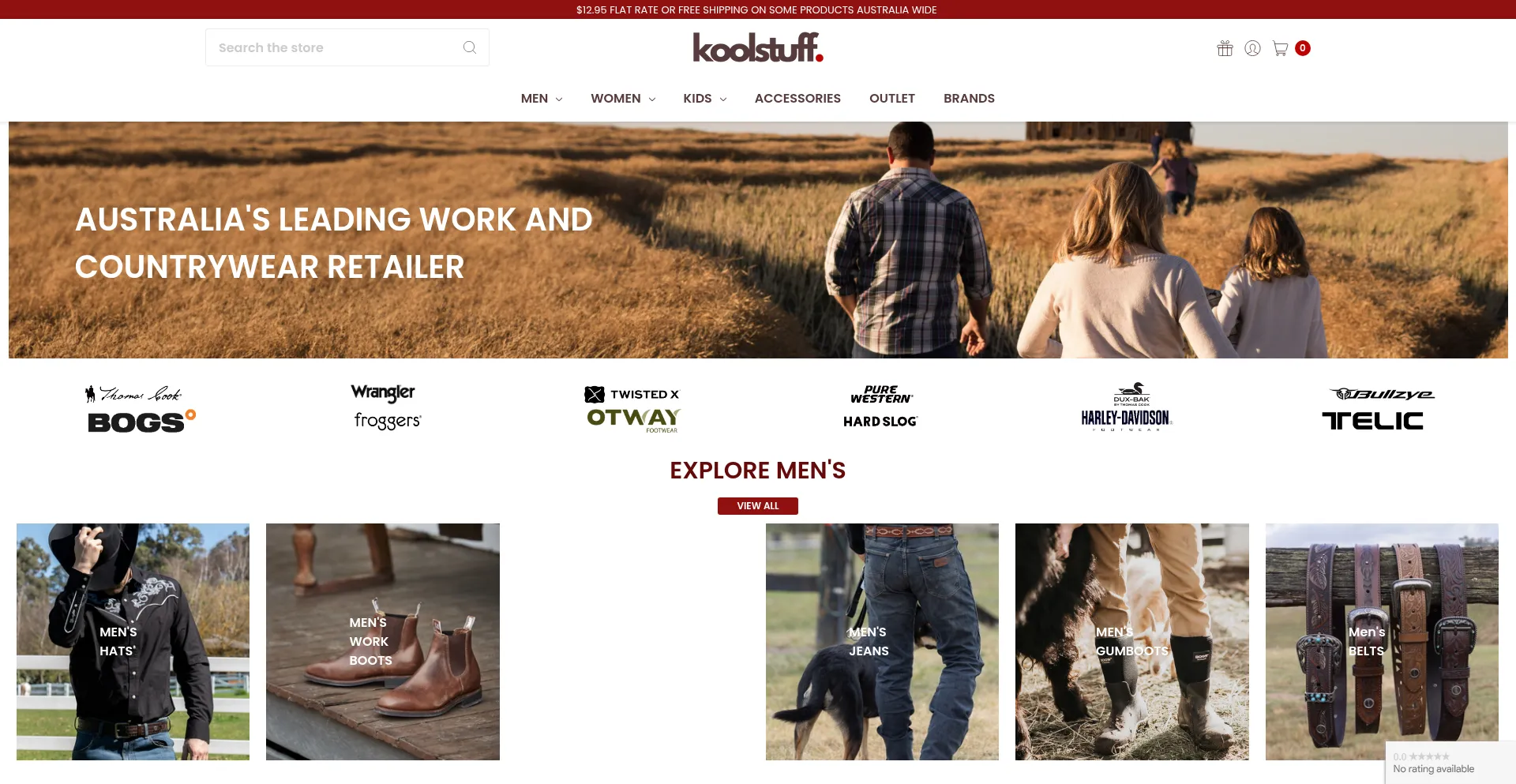 Website screenshot of Koolstuff.com.au