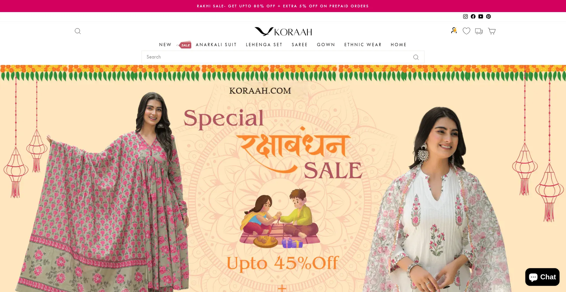 Website screenshot of Koraah.com