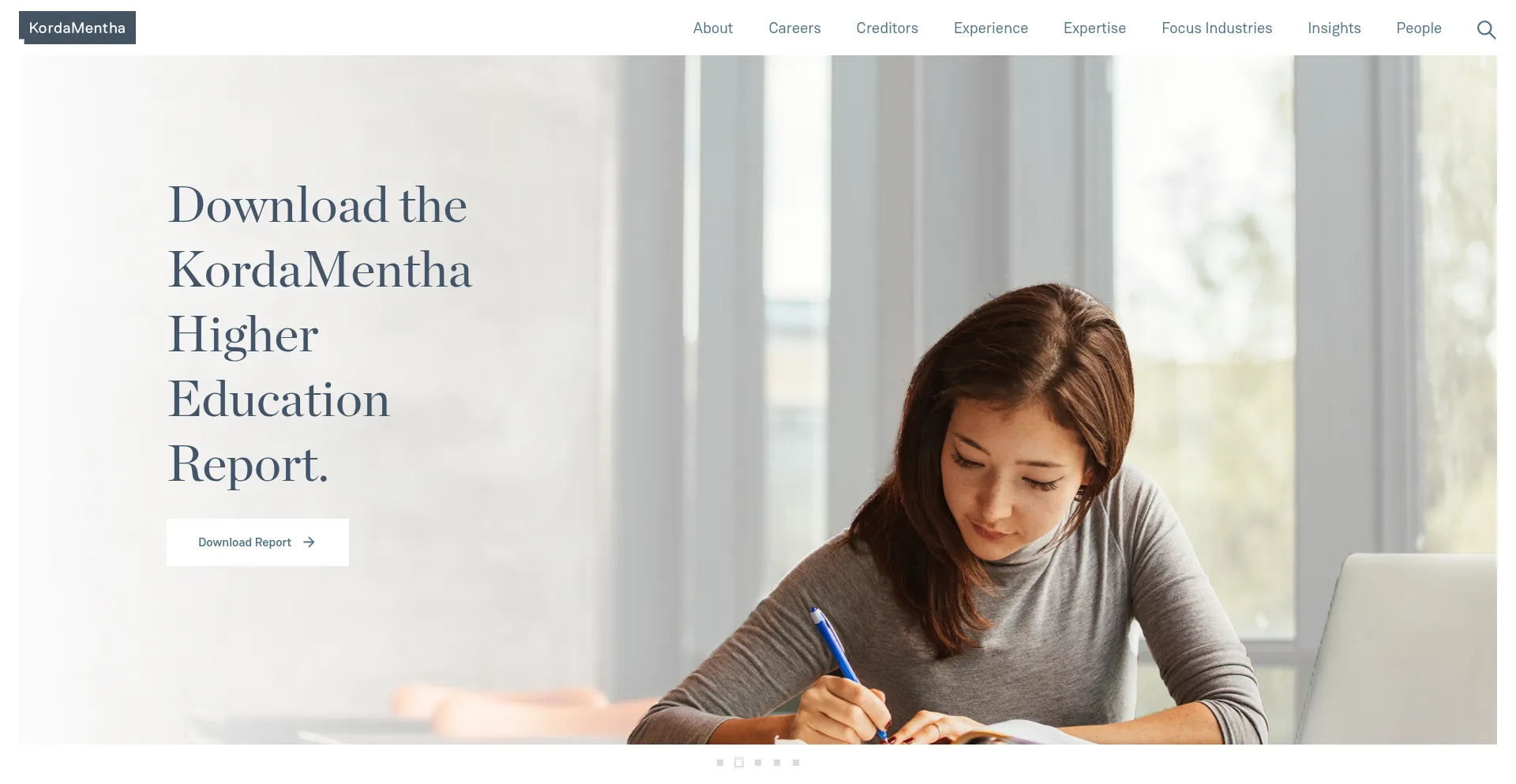 Website screenshot of Kordamentha.com