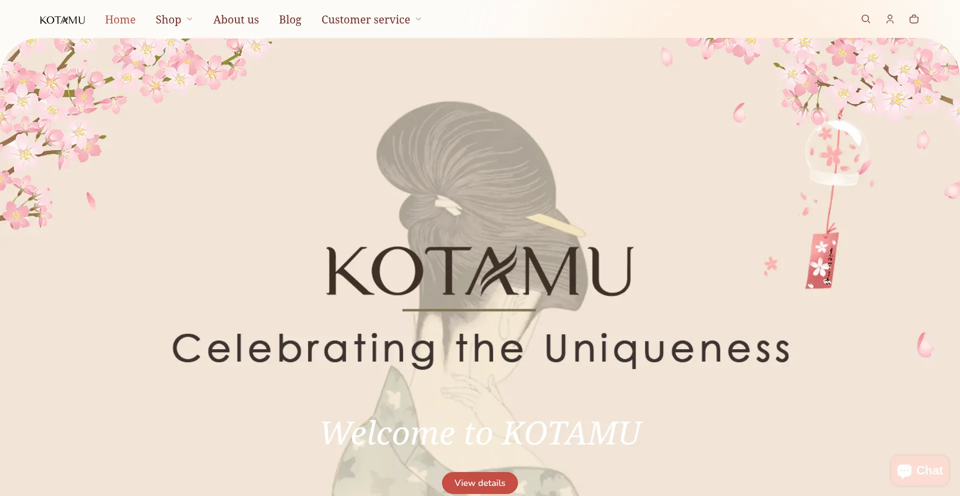 Website screenshot of Kotamu.com