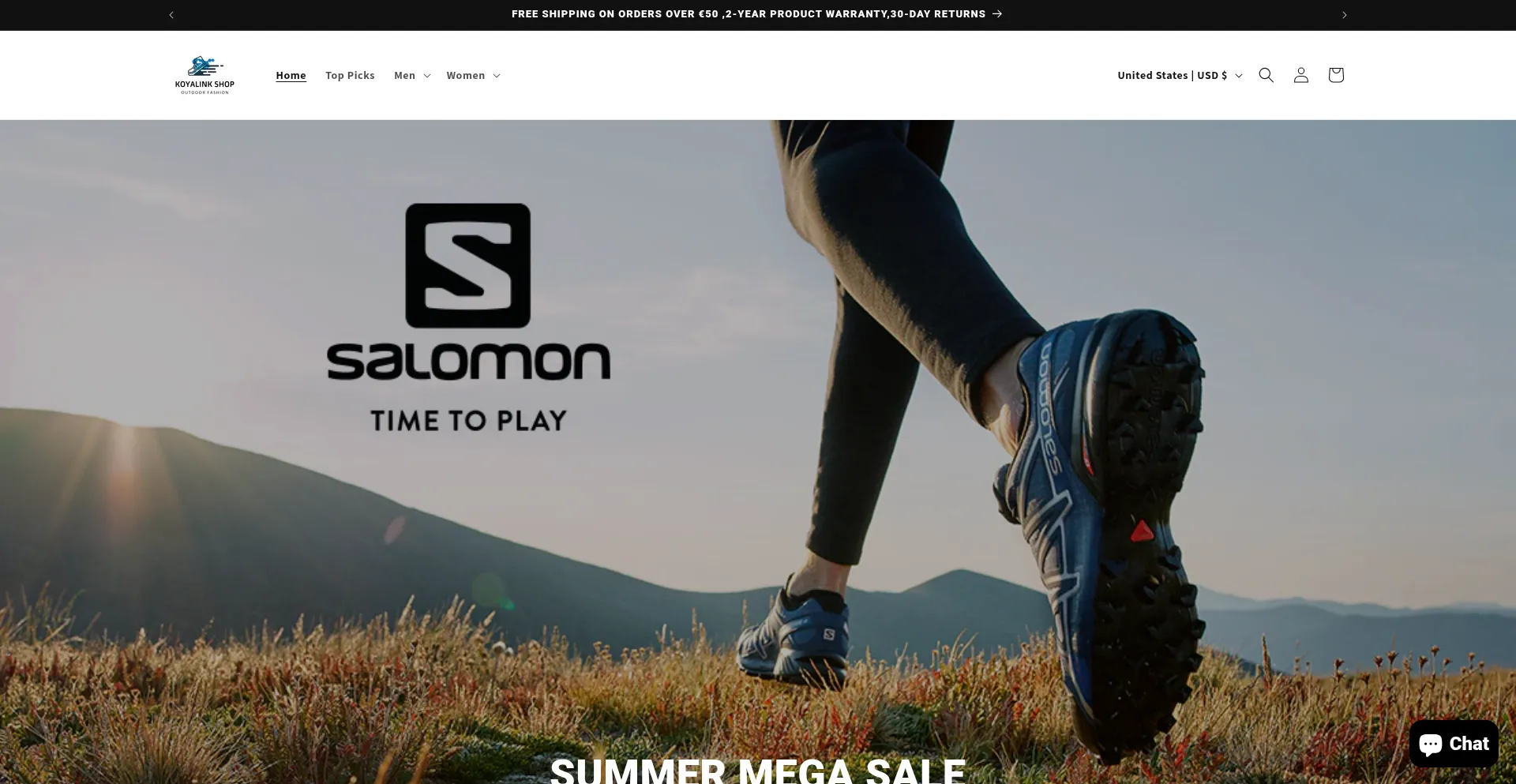 Website screenshot of Koyalink.shop