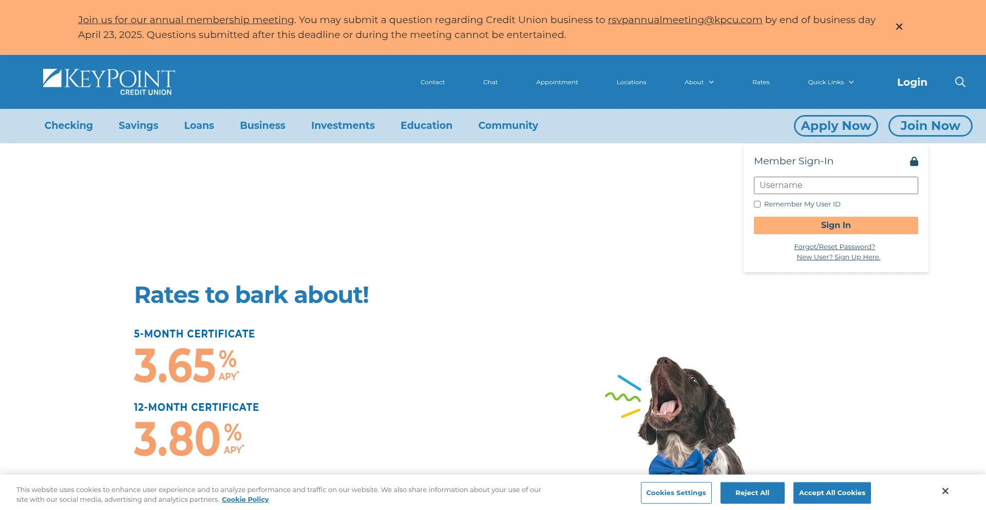 Website screenshot of Kpcu.com