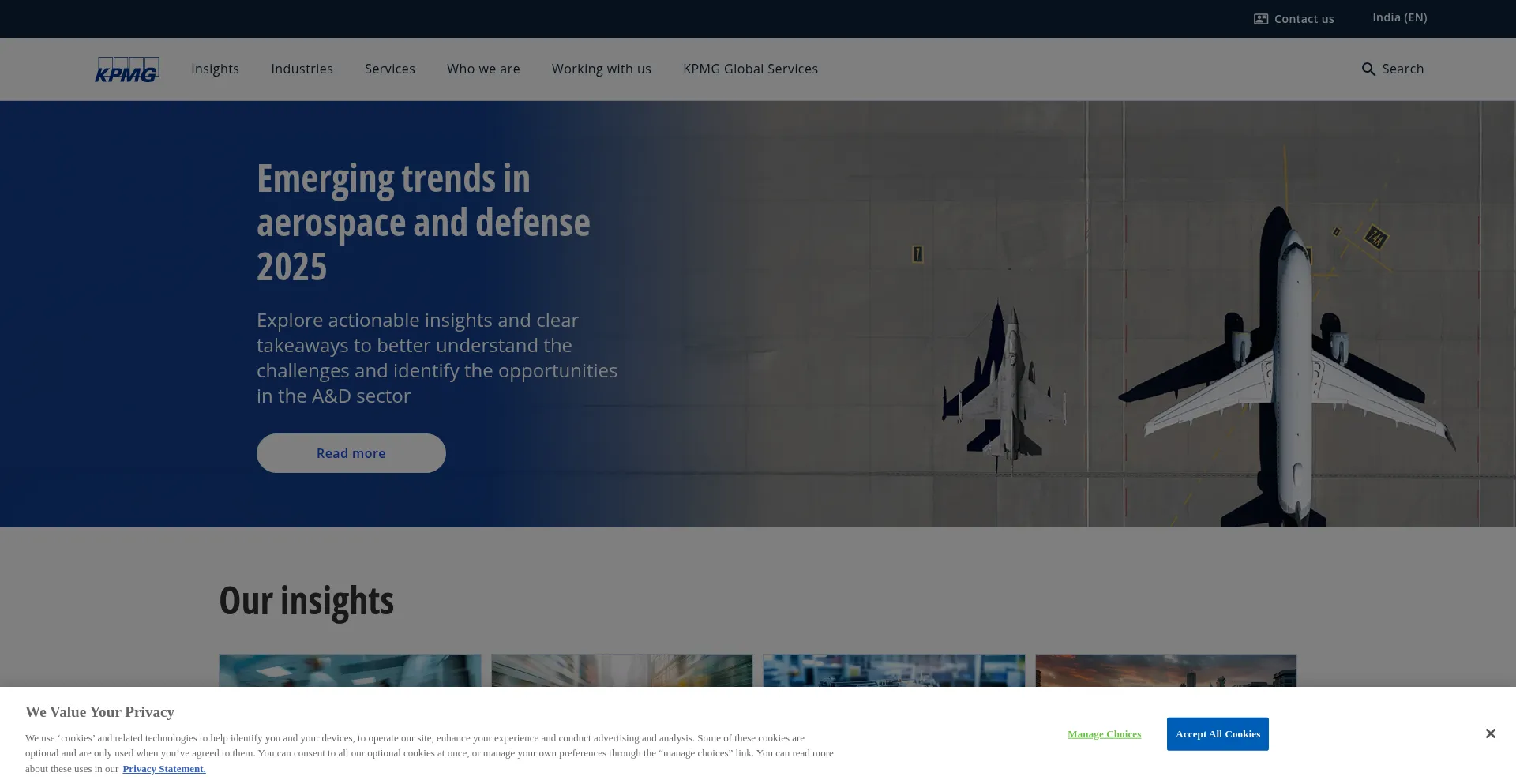 Website screenshot of Kpmg.in