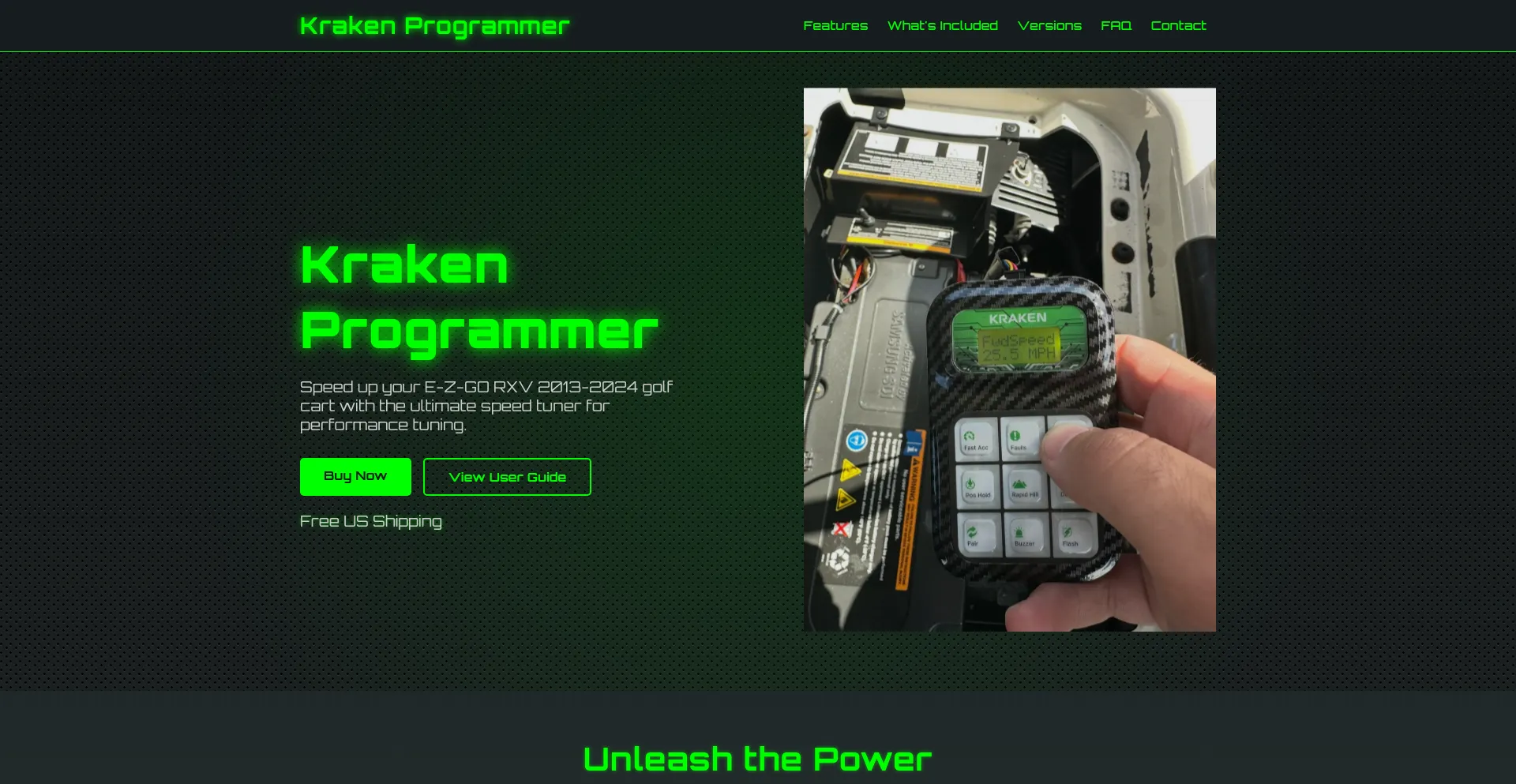 Website screenshot of Krakenprogrammer.com