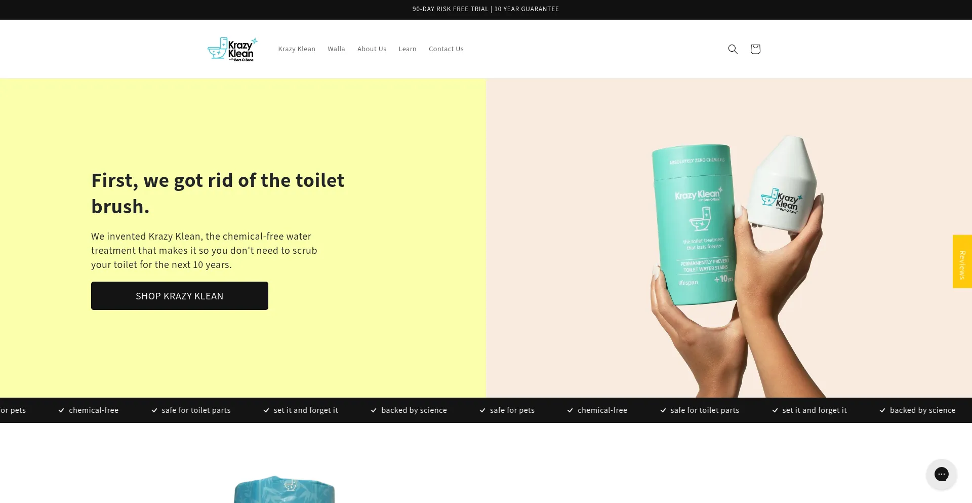 Website screenshot of Krazyklean.com