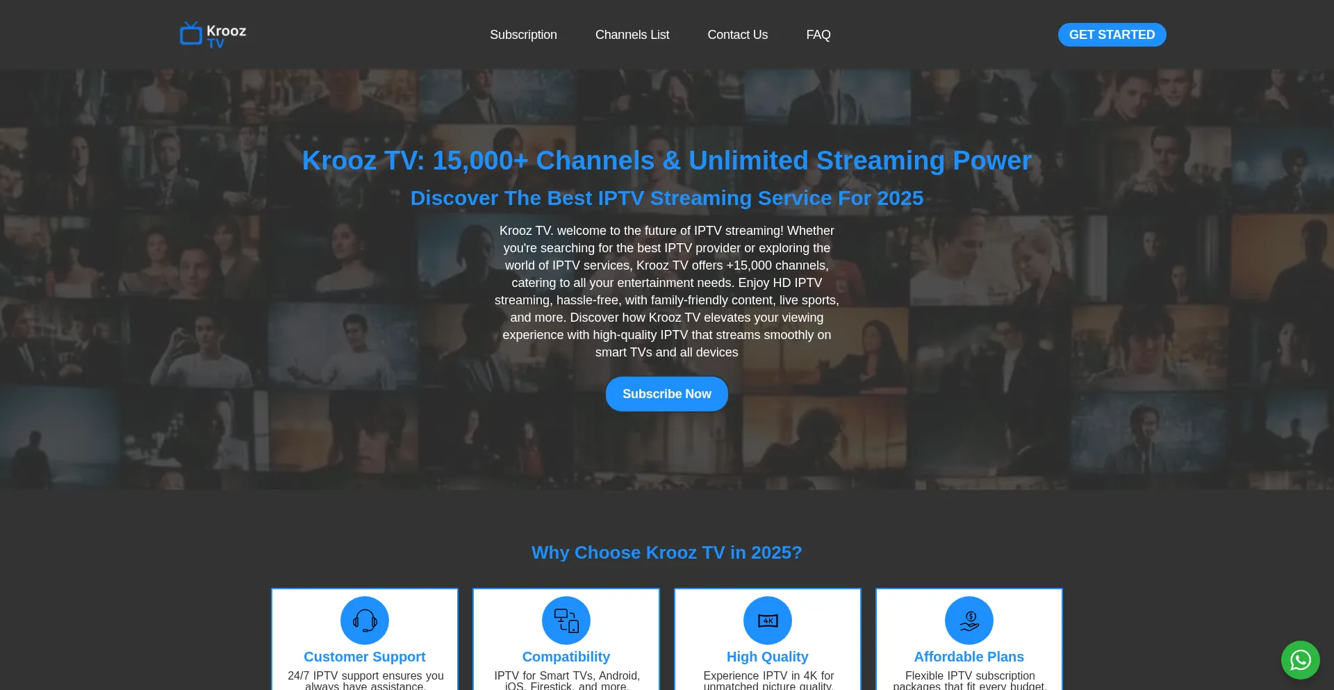 Website screenshot of Krooz-tv.org