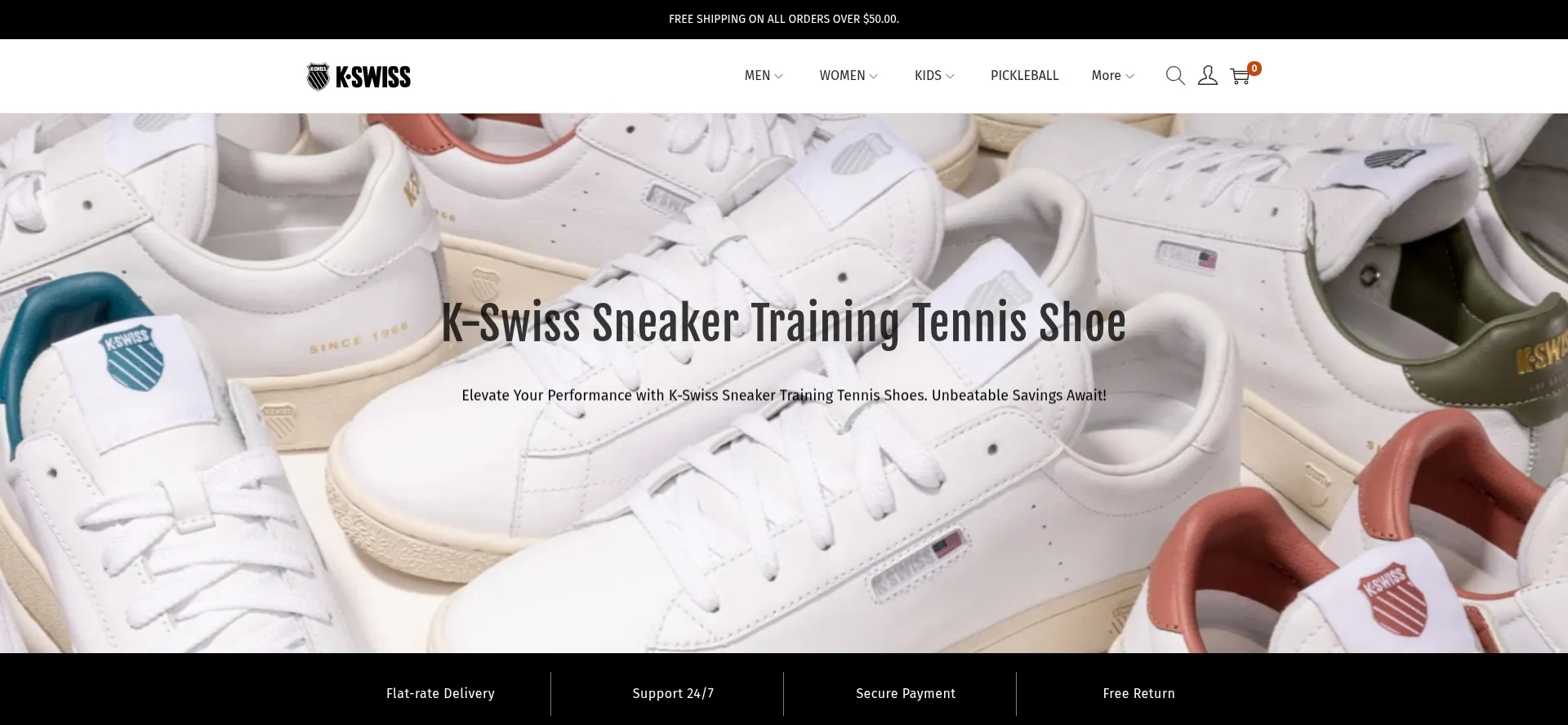 Website screenshot of Kswiss-shoes.com