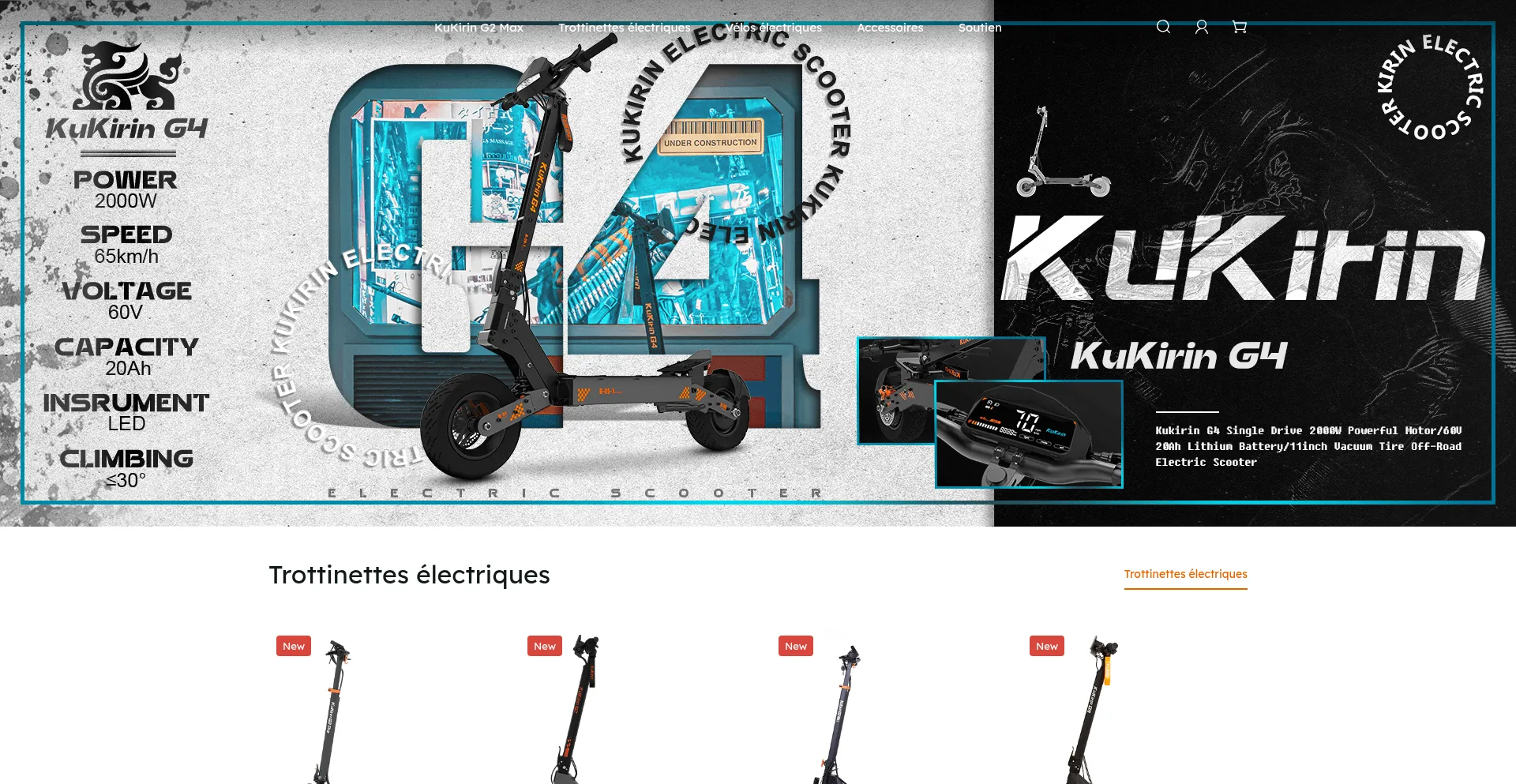 Website screenshot of Kukirin-fr.com