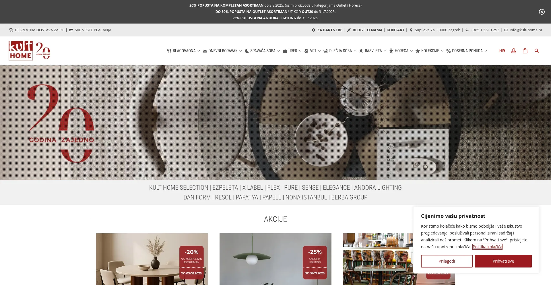 Website screenshot of Kult-home.hr