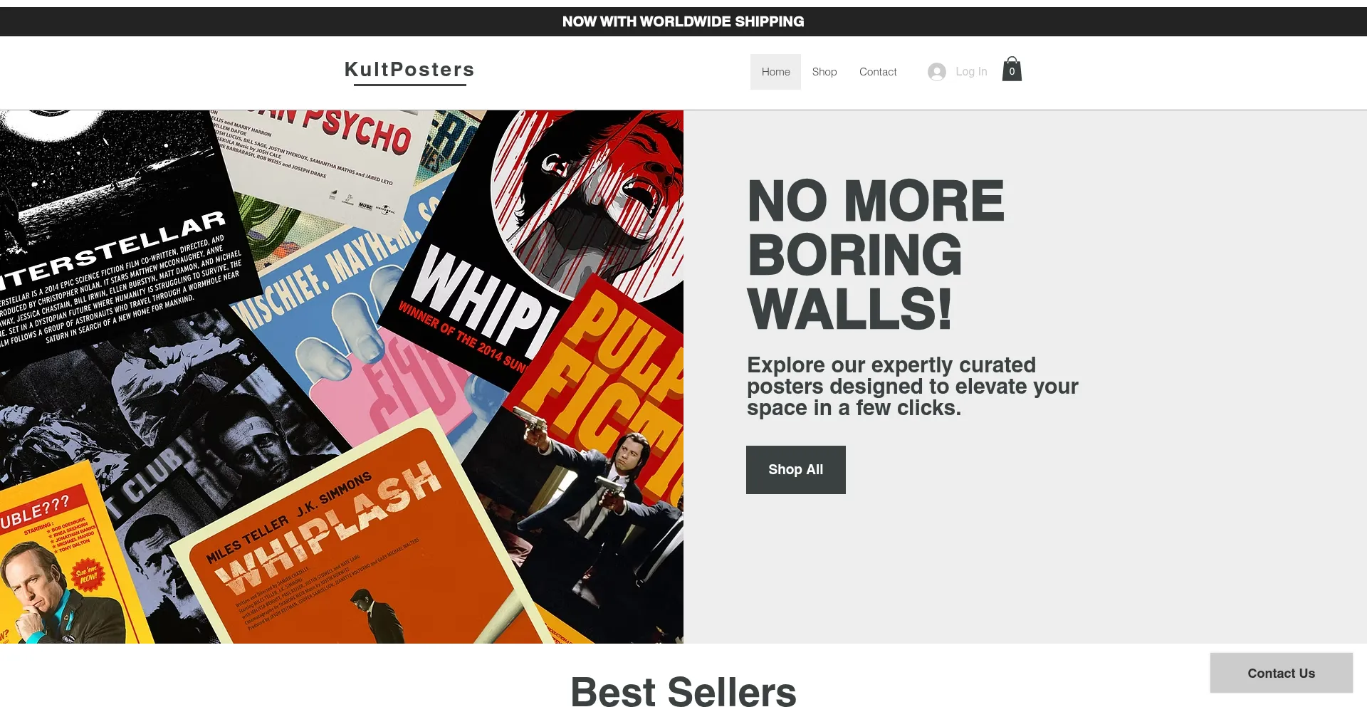 Website screenshot of Kultposters.com