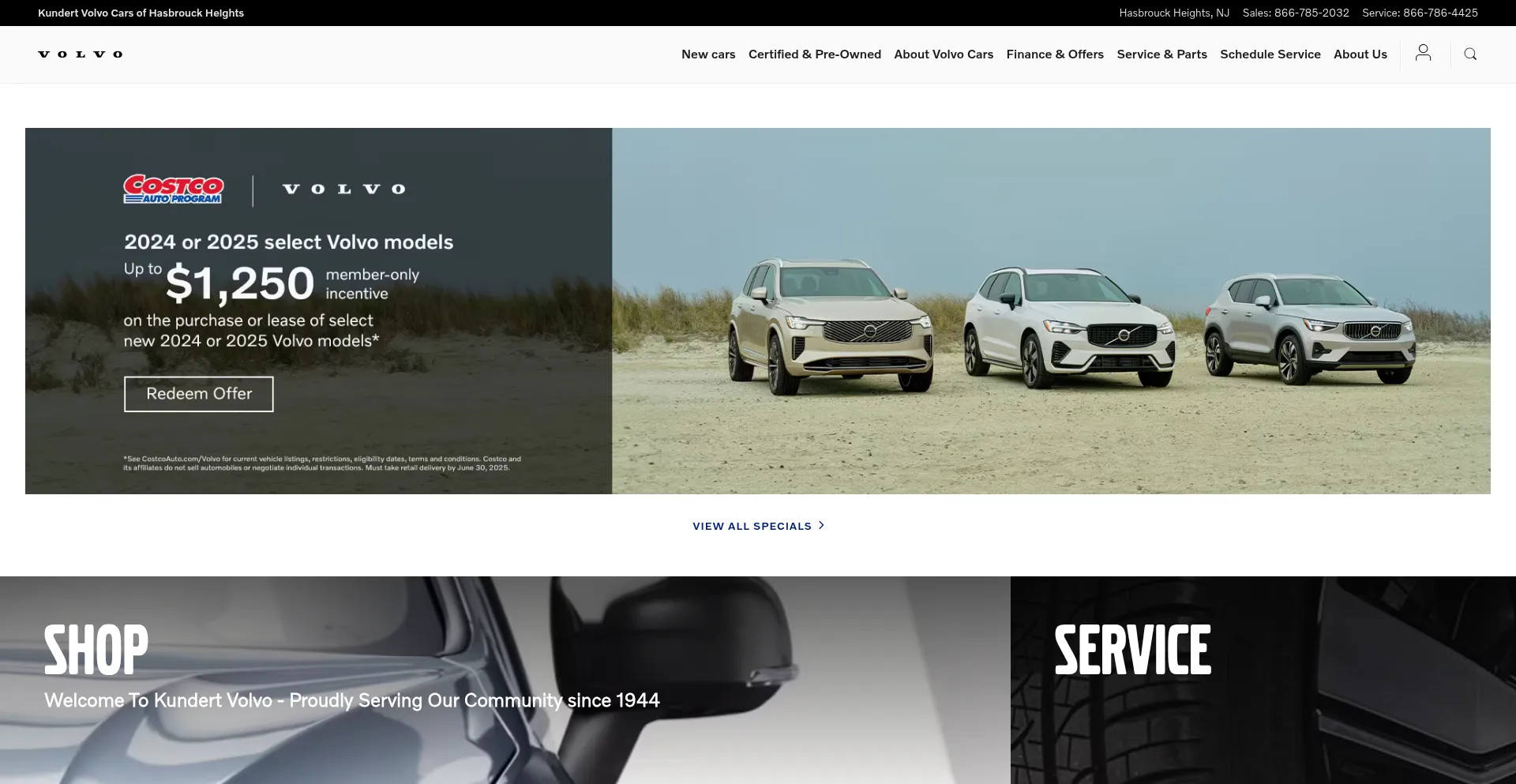 Website screenshot of Kundertvolvocars.com