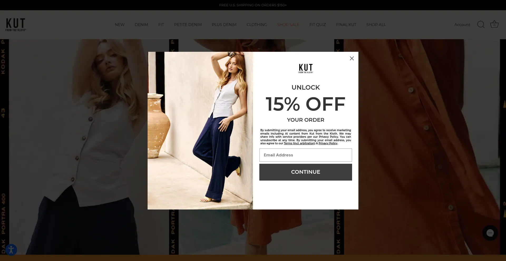 Website screenshot of Kutfromthekloth.com