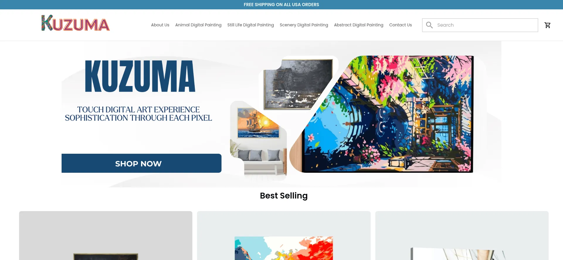 Website screenshot of Kuzuma.store