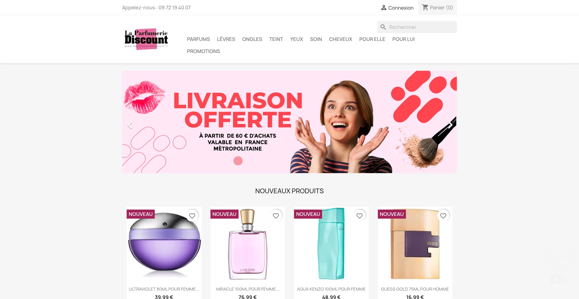 Website screenshot of La-parfumerie-discount.fr