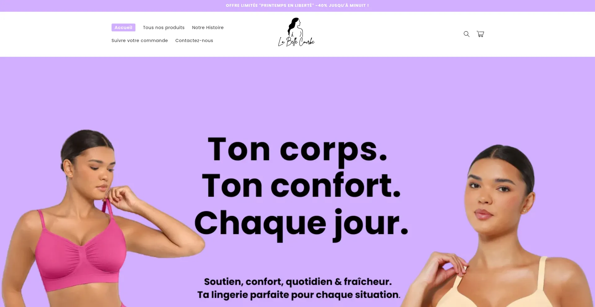 Website screenshot of Labellecourbe.com