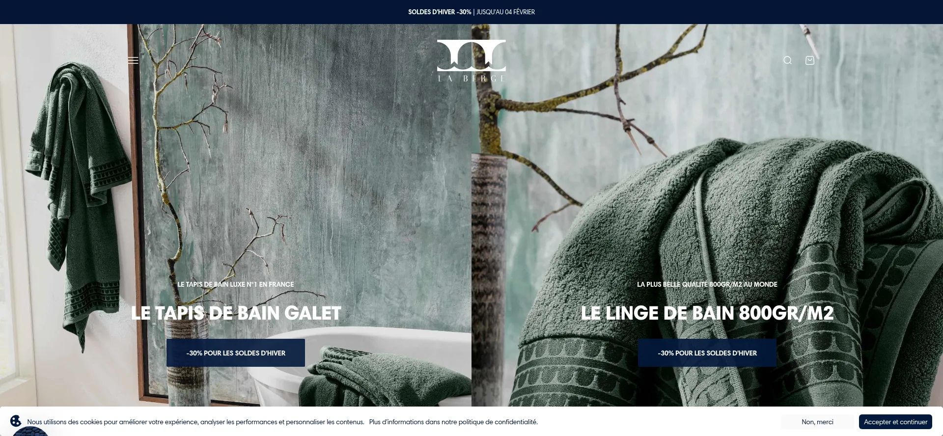 Website screenshot of Laberge.fr