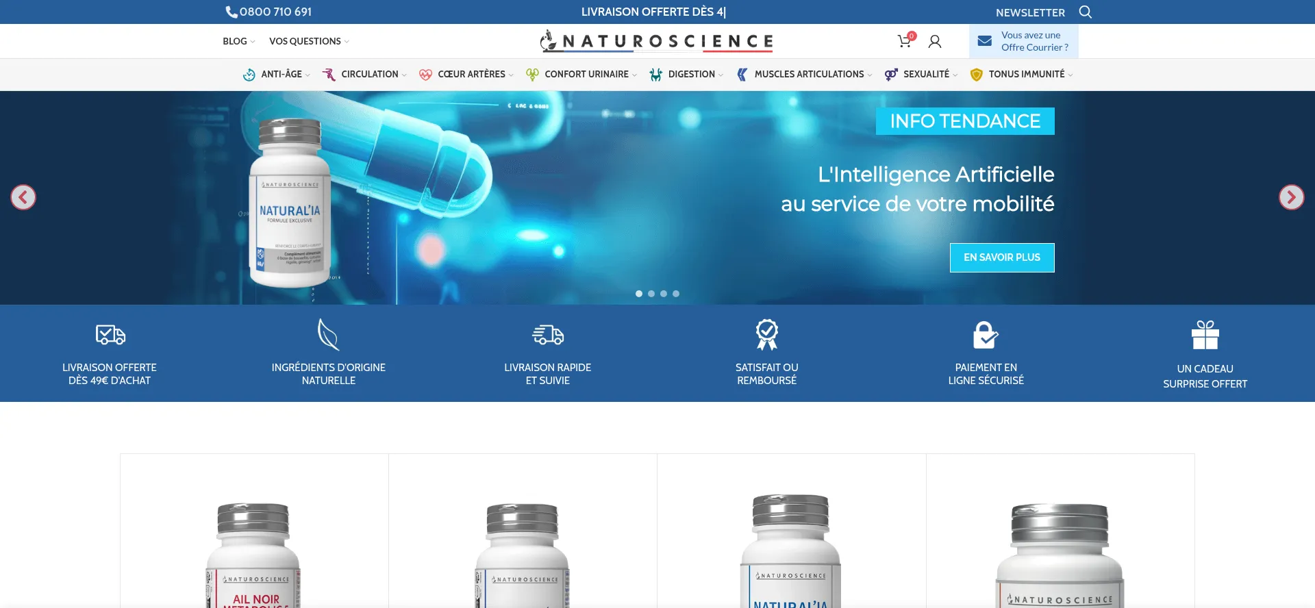 Website screenshot of Laboratoire-naturoscience.fr