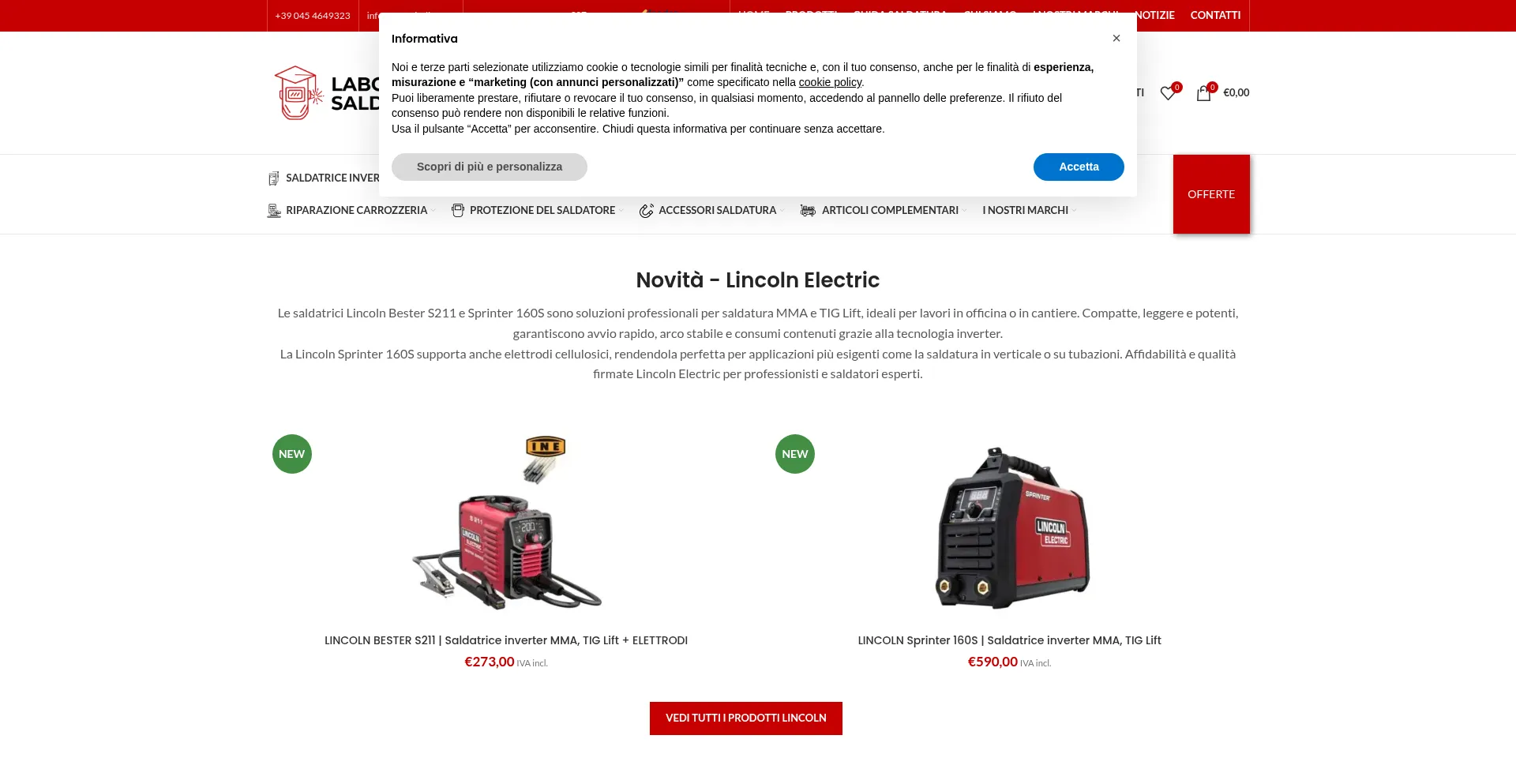 Website screenshot of Laboratoriosaldatura.com