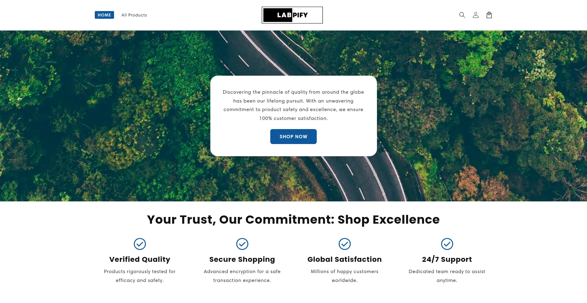 Website screenshot of Labpify.shop