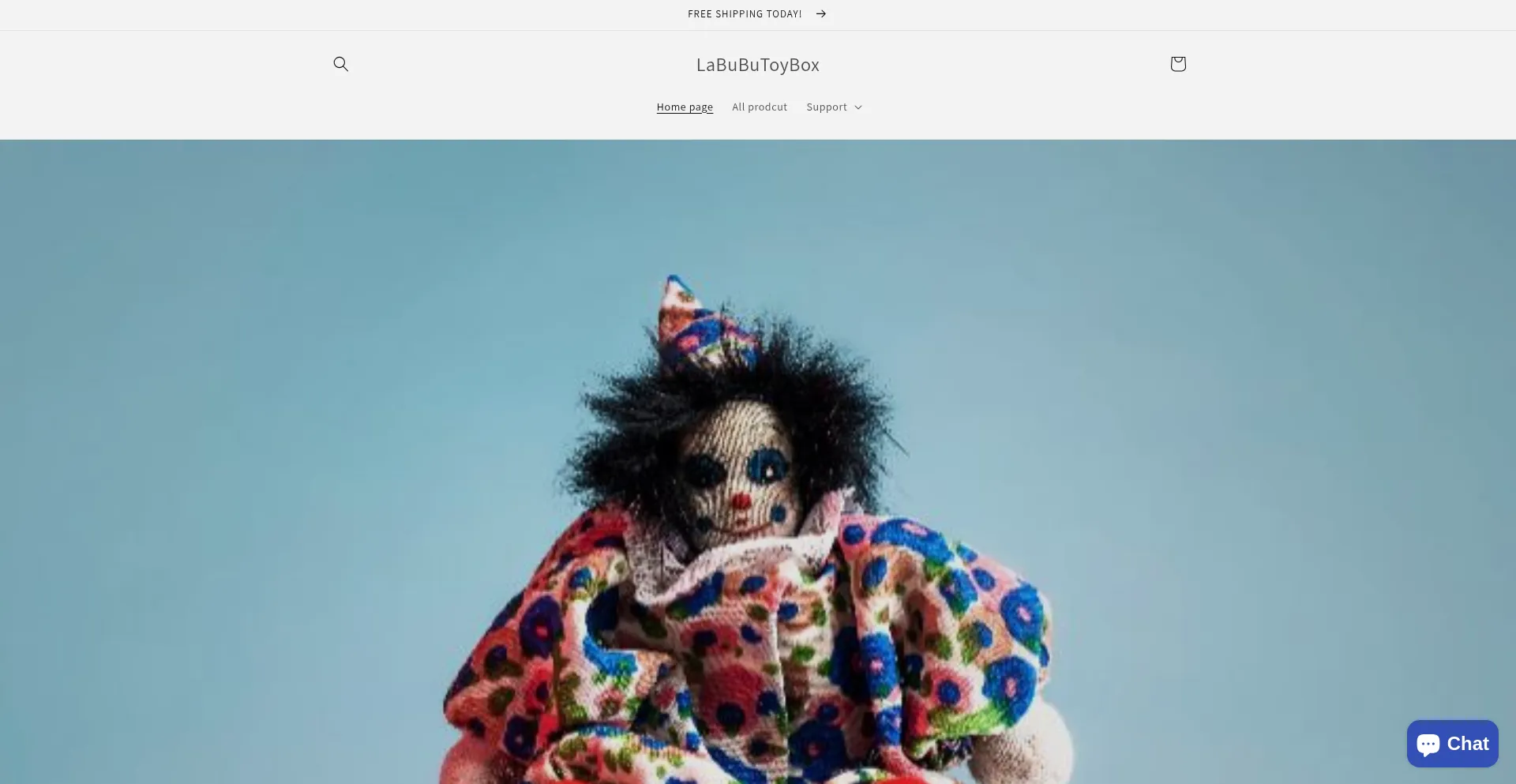 Website screenshot of Labubutoybox.shop