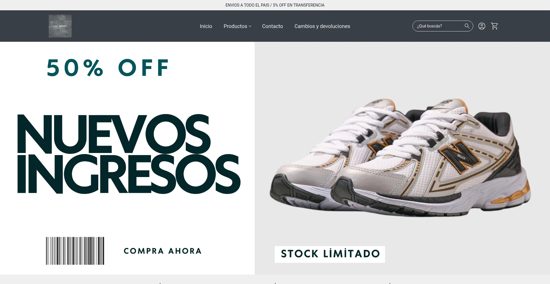 Website screenshot of Lacstore.com.ar