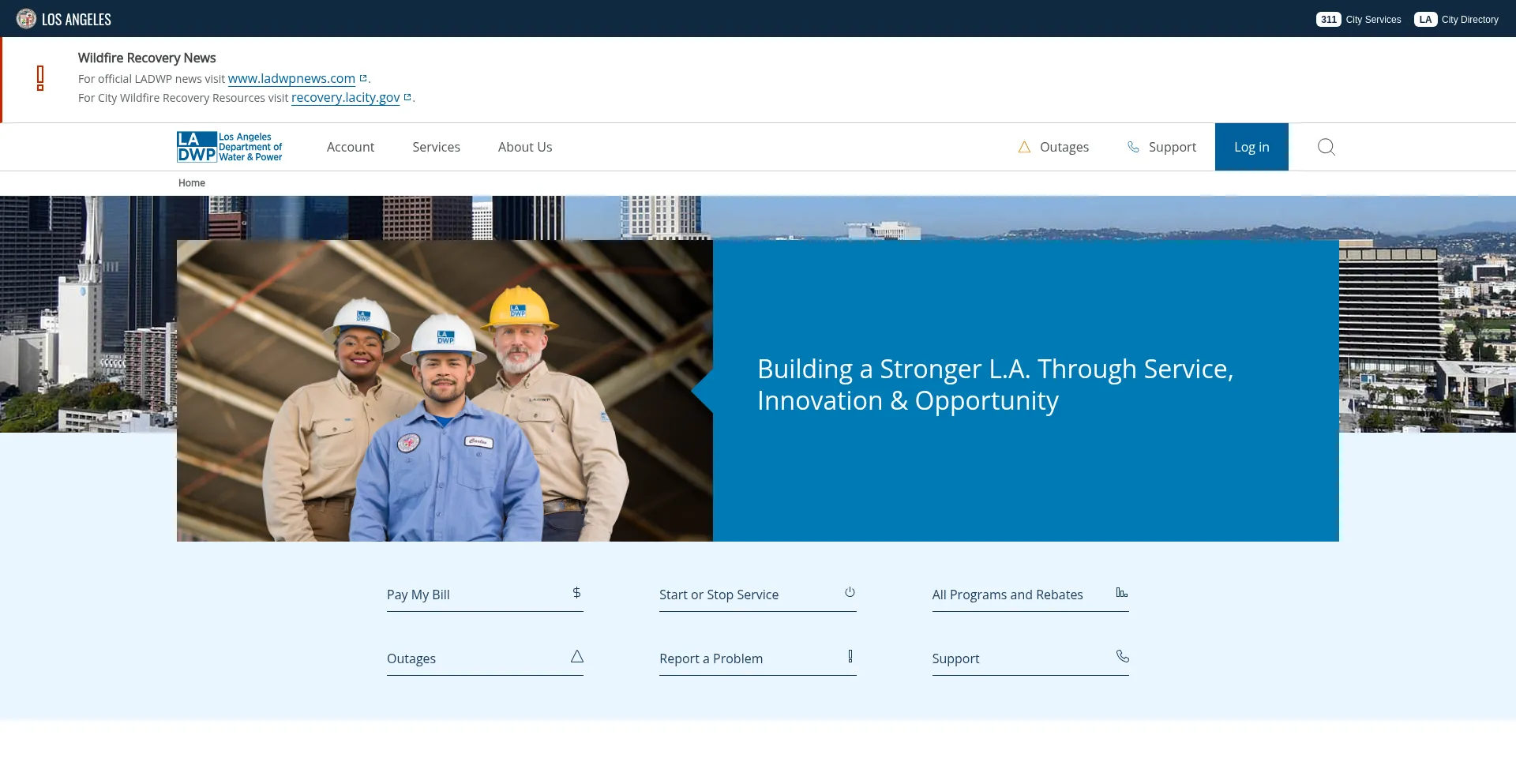 Website screenshot of Ladwp.com