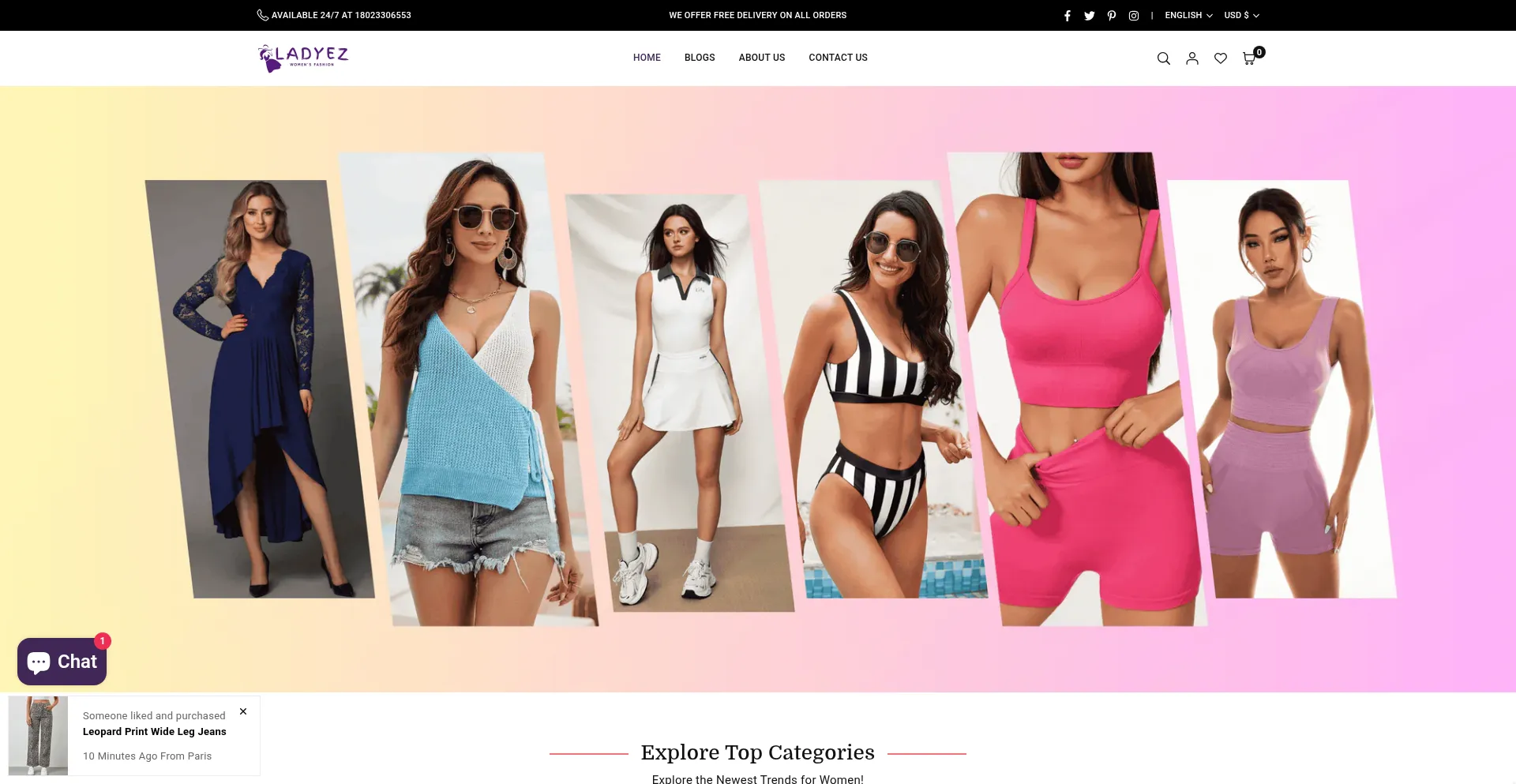 Website screenshot of Ladyez.com