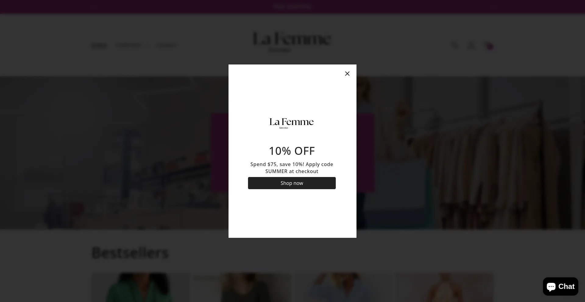 Website screenshot of Lafemmetoronto.com