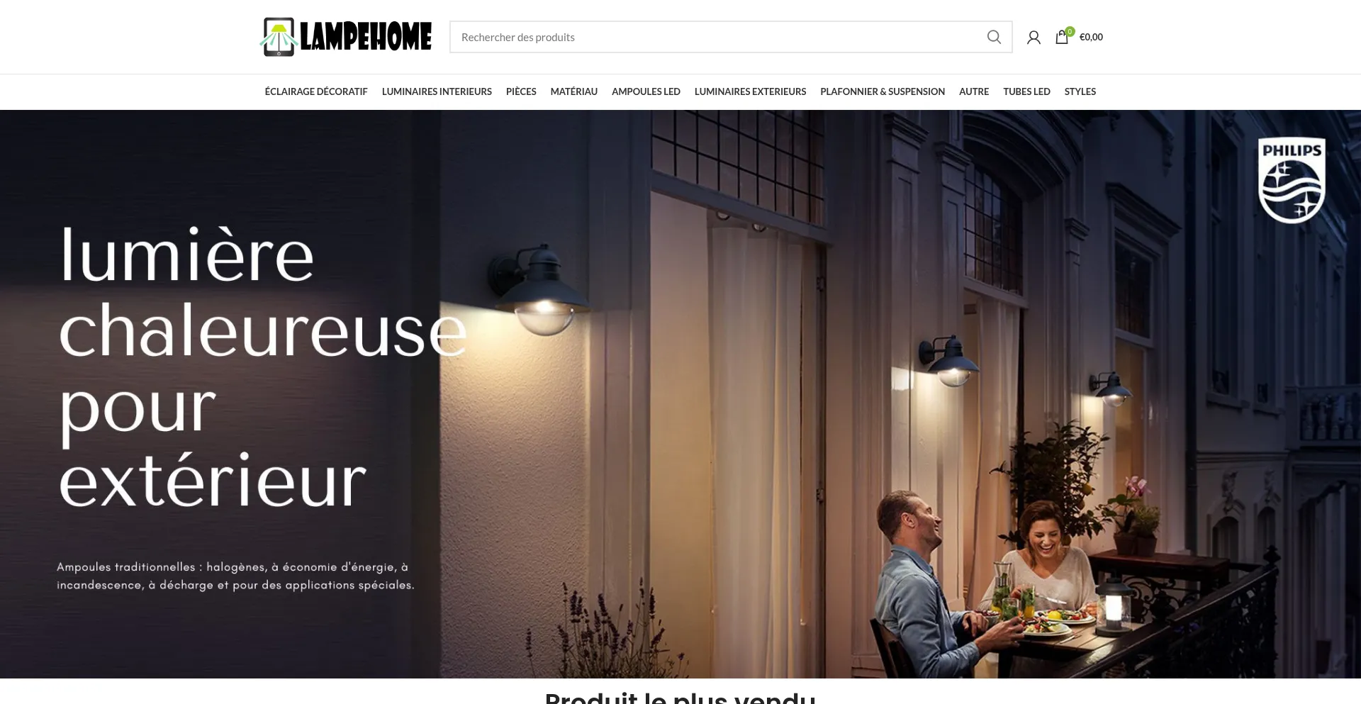 Website screenshot of Lampehome.com