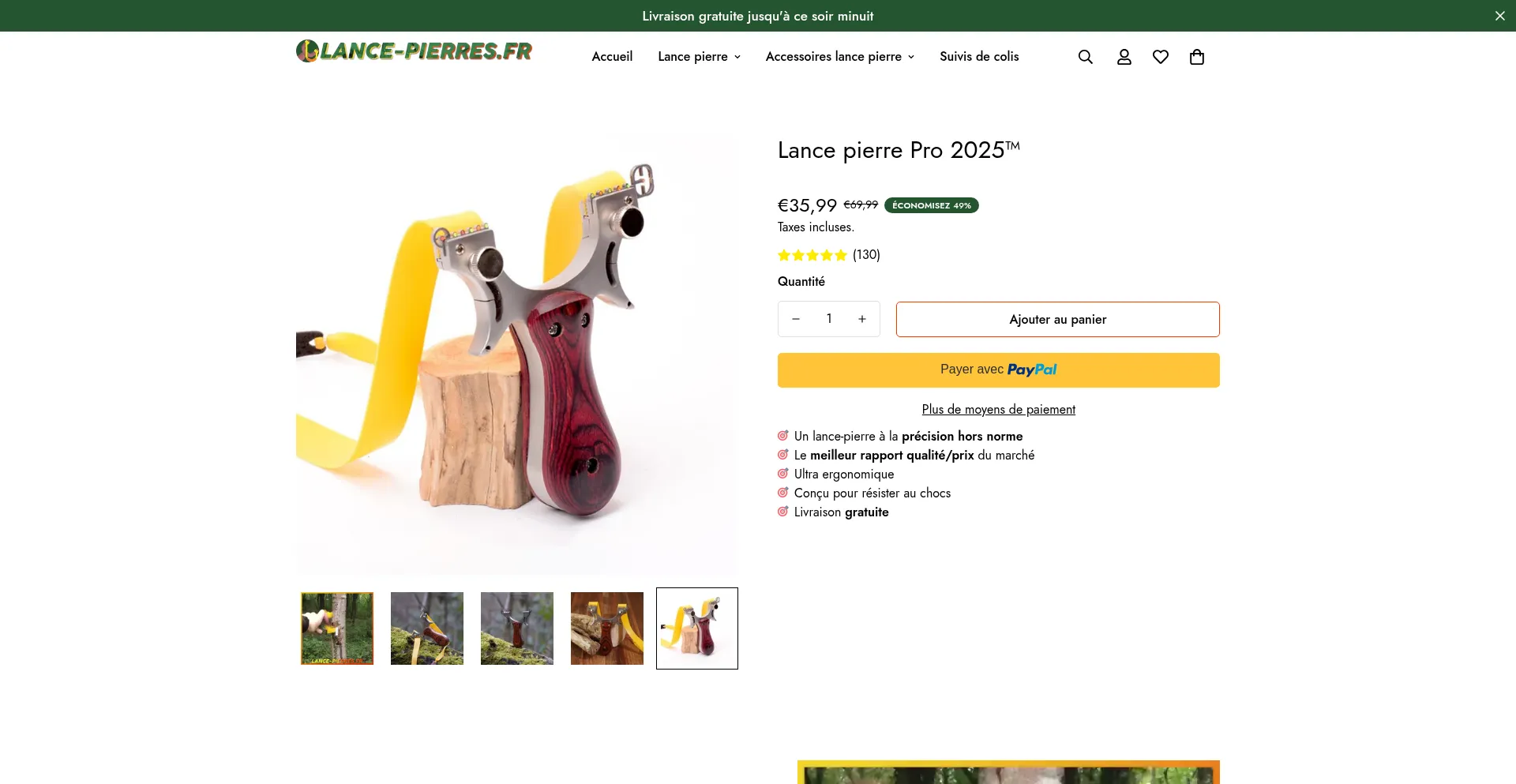 Website screenshot of Lance-pierres.fr