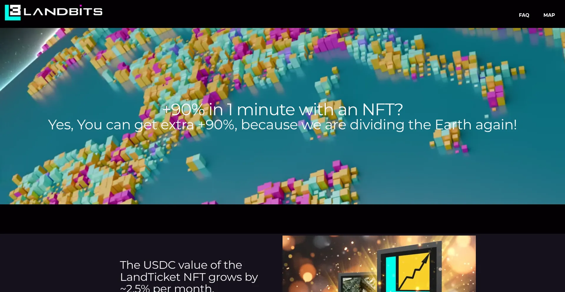 Website screenshot of Landbits.io