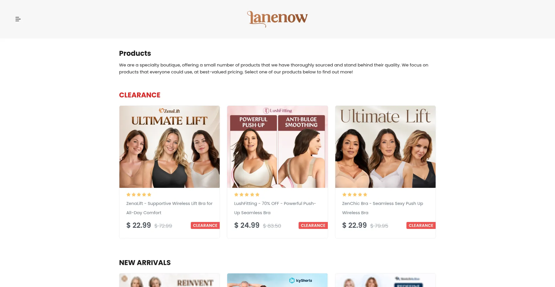 Website screenshot of Lanenow.com