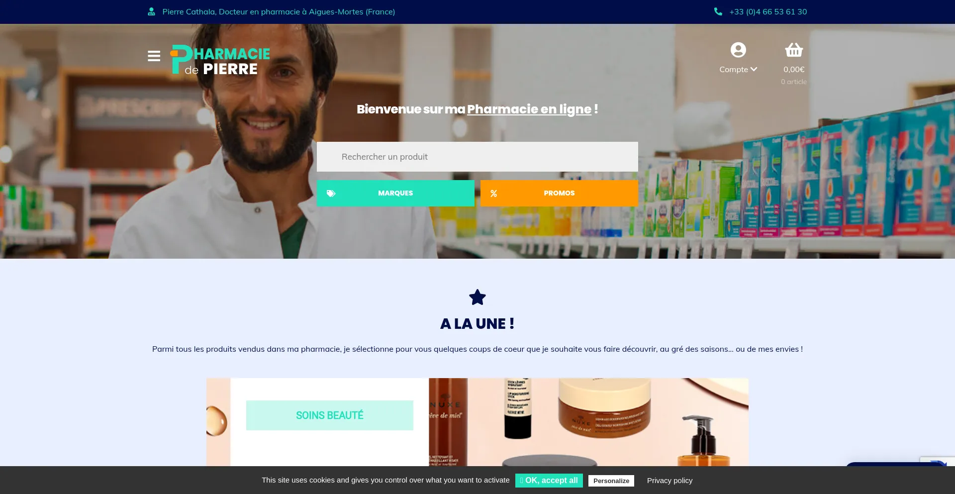 Website screenshot of Lapharmaciedepierre.fr